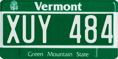 VT license plate XUY484