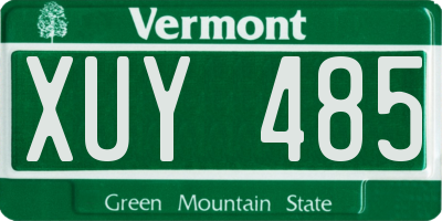 VT license plate XUY485