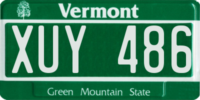 VT license plate XUY486