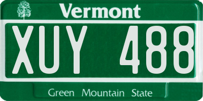 VT license plate XUY488
