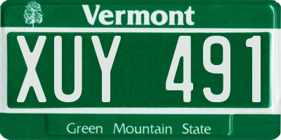 VT license plate XUY491