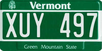 VT license plate XUY497