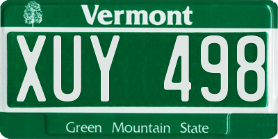 VT license plate XUY498