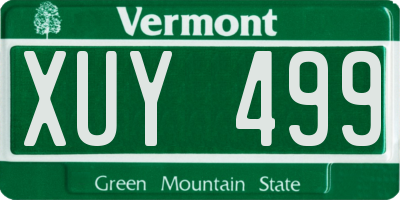 VT license plate XUY499
