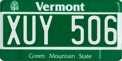 VT license plate XUY506