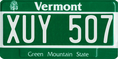 VT license plate XUY507