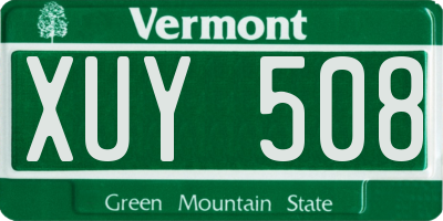 VT license plate XUY508