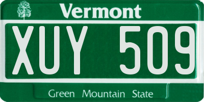 VT license plate XUY509