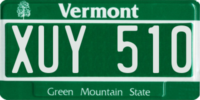 VT license plate XUY510