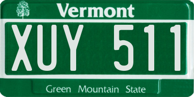 VT license plate XUY511