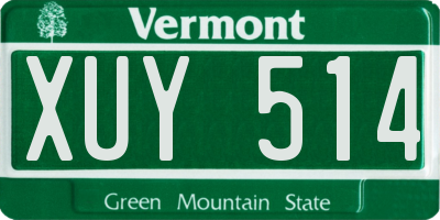 VT license plate XUY514