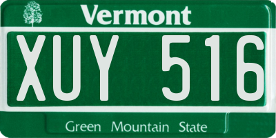 VT license plate XUY516