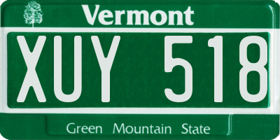 VT license plate XUY518