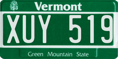 VT license plate XUY519