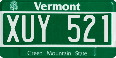 VT license plate XUY521