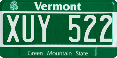 VT license plate XUY522