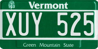 VT license plate XUY525