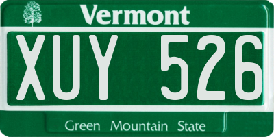 VT license plate XUY526