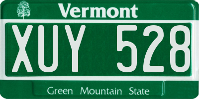 VT license plate XUY528