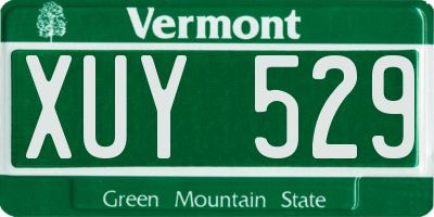 VT license plate XUY529
