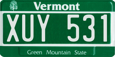 VT license plate XUY531