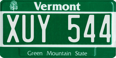 VT license plate XUY544