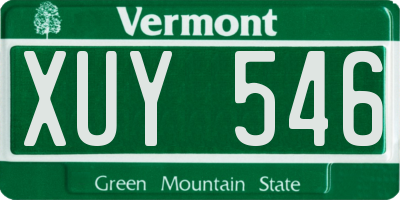 VT license plate XUY546