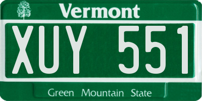 VT license plate XUY551