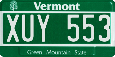 VT license plate XUY553