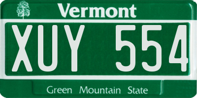 VT license plate XUY554