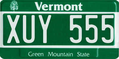 VT license plate XUY555