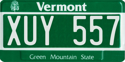 VT license plate XUY557