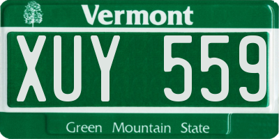 VT license plate XUY559