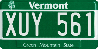 VT license plate XUY561