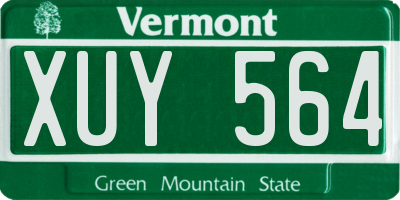 VT license plate XUY564