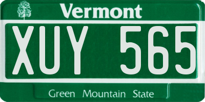 VT license plate XUY565