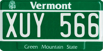 VT license plate XUY566