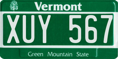 VT license plate XUY567