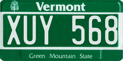 VT license plate XUY568