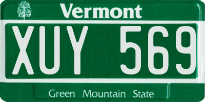 VT license plate XUY569