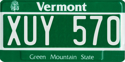 VT license plate XUY570