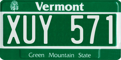 VT license plate XUY571