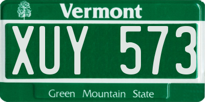 VT license plate XUY573