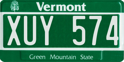 VT license plate XUY574