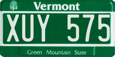 VT license plate XUY575