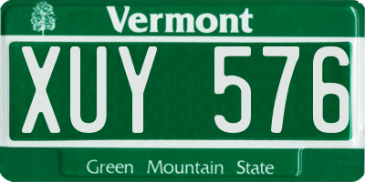 VT license plate XUY576