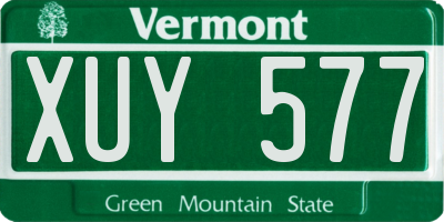 VT license plate XUY577