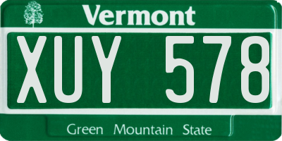 VT license plate XUY578