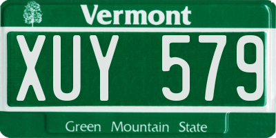 VT license plate XUY579