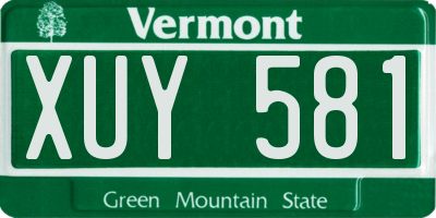 VT license plate XUY581
